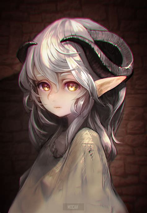 demon horns anime|anime girl with ram horns.